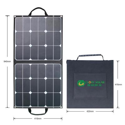 China Outdoor Custom Black 5V 18V USB Car Socket Output Solar Mobile Charger 60W Foldable Solar Panel for sale