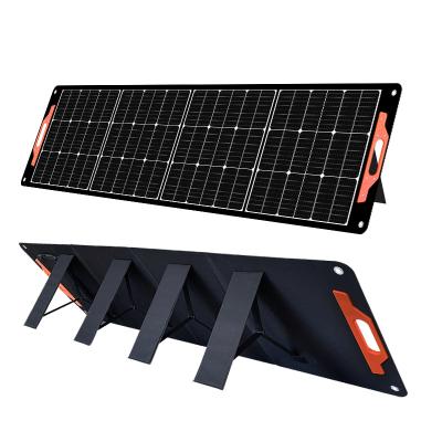 China Solar Cells Mono Solar Panel 200W Portable Foldable Solar Panel With USB Output For 18V Outdoor Battery Charging 166mmx166mm for sale