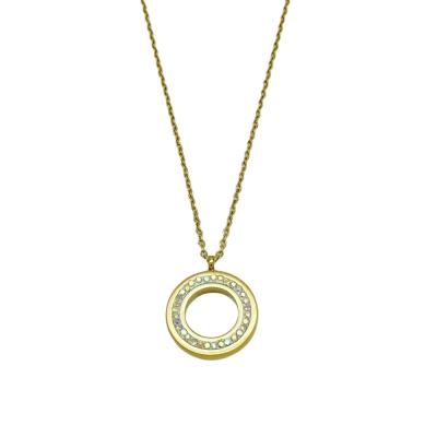 China Trendy Women's Jewelry 2021 Trendy Necklaces Gold Stainless Steel Crystal Necklace for sale