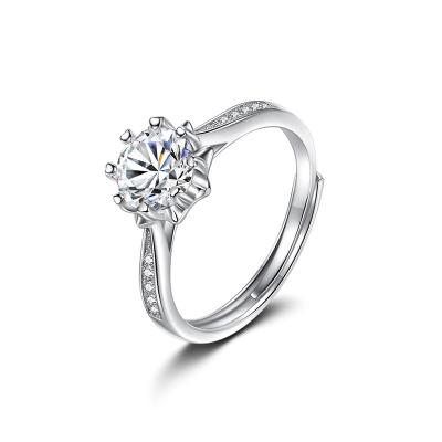 China Vintage Jewelry 0.5Carat Diamond Engagement Moissanite Ring White For Women for sale