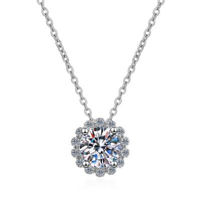 China Wholesale High Quality Sterling Silver Moissanite Clavicle Chain 1 Carat Moissanite Necklace Ladies High Quality 925 Shape Jewelry for sale