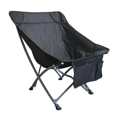 China Contemporary Easy To Store Moon Type Camping Picnic Furniture Black Portable Canvas Outdoor Folding Chair for sale