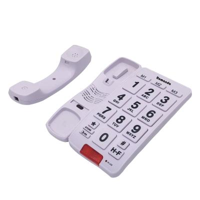 China Home/Office/Senior's Large Button Attached Telephone Landline Home Phone Ring Redial Function White Basic Attached Big Button Telephone For Elderly for sale