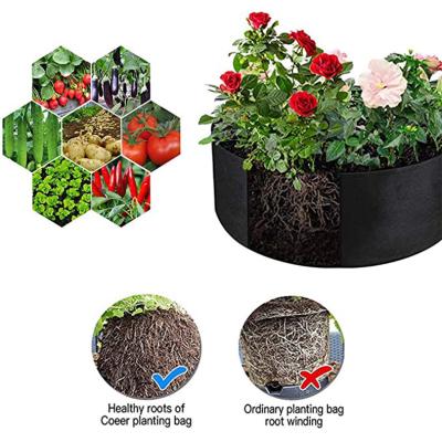 China 2023 Hot Selling Durable Nonwoven Fabric Vegetable Grow Bag Reusable Garden Potato Planting Round Box for sale