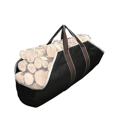 China Wholesale Multifunctional Folding Large Capacity Firewood Storage Bag Light Canvas Firewood Carrier Bag for sale