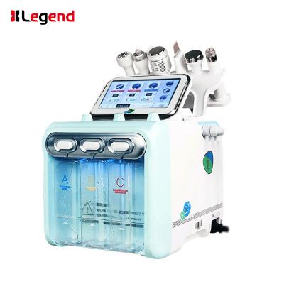 China High Quality DEEP CLEANING Facial Peel 6 in 1 O2 H2 Hydra Dermabrasion Oxygen Hydrogen Jet Facial Machine for sale