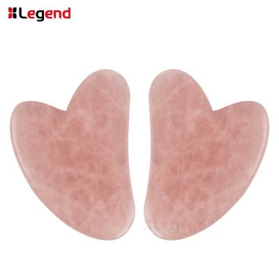 China A.C.A. Good Quality Rose Quartz Guasha Stone Face Massage Tool Portable Anti Aging Face Rose Quartz Guasha Tool High Quality for sale