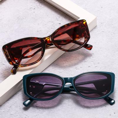 China Eyewear 2022 Fashion Sunglasses Shape Leopard Cateye Sunglasses Women Small Triangle Rivet Cat Eye Sunglasses for sale