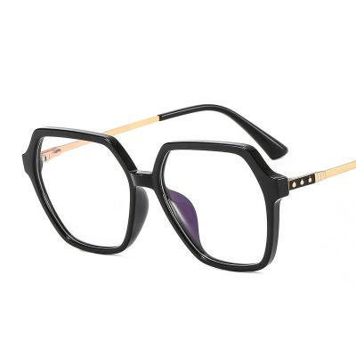 China Anti Blue Polarized Photochromic 2021 Hot Sale Fashion Women Frame Polygon TR90 Eyeglasses Metal Frame Leg Glasses for sale