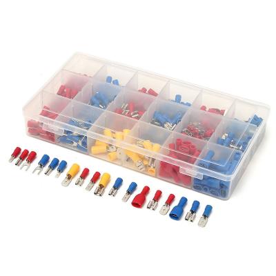 China 300Pcs Power Box 18 In 1 Insulated Terminals Ring Fork Crimp Connector Tube Wire Connector Assortment Boxes Insulated U Type Kit for sale