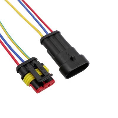 China Terminal housing of 3pin automotive male and female electrical wire connector for sale