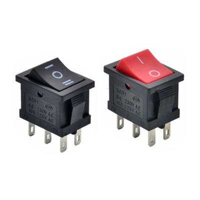 China Factory Direct High Quality Plastic+copper Wenzhou 6pins Dpdt Kcd1 21*15 Rocker Switch On Off /on On for sale