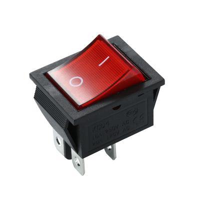 China Wenzhou Factory Hot Sale 4Pin 6Pin 2/3 Position Plastic Lens Single Momentary Illuminated Rocker Switch for sale