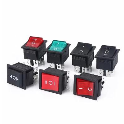 China 20A 125V 16A 250V 6pin 2 Way Black Red Color Plastic Rocker Switch for sale