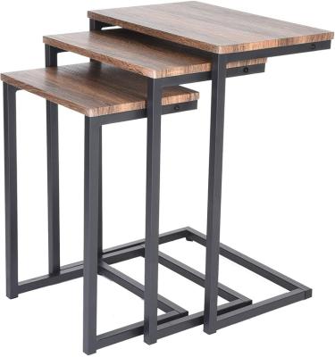 China Modern Rustic Accent 3 Stacking Furniture Adjustable Side / End (Height) Tables Set for sale