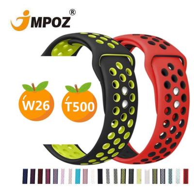 China Adjustable Silicone Smart Watch Band Straps For W26M W26+ T500 T500+ X7 T900 22MM 20MM Silicone Smart Watch Band Straps for sale