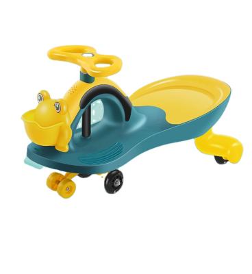 China Ride On Factory Made Toy Cheap Children's Cartoon Swing Car Frog With Mute PU Wheels for sale