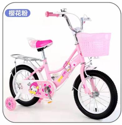 China New cartoon style high carbon steel children's bicycle/with two anti-fall wheels, suitable for beginners/aluminum frame/iron body for sale