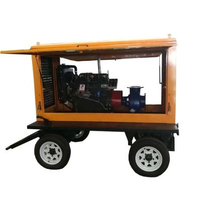 China Drinking Water Treatment Trailer Mobile Type 6 Inch Mining Industry Diesel Engine Agricultural Fire Water Pump for sale