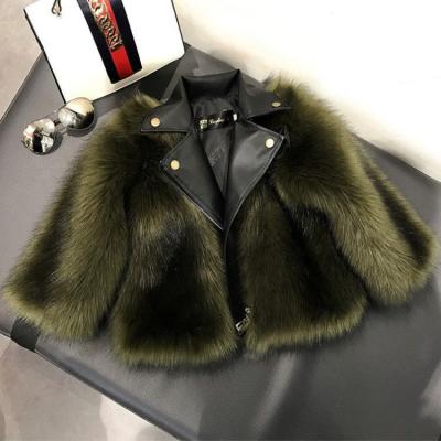 China QUICK DRY Kids Faux Fur Leather Motorcycle Jacket For Girls for sale