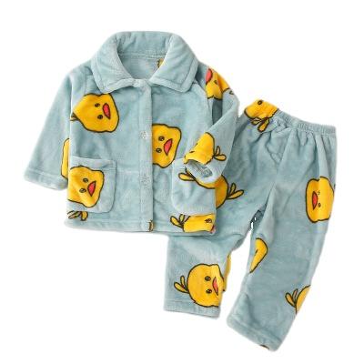 China Breathable Children's Homewear Flannel Kids Winter Long Sleeve Pajamas For Boys Girls for sale