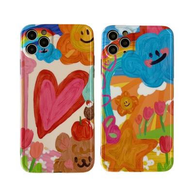 China Anti-drop graffiti shell imd tpu max artwork xs 12 xs 12 pro girl cute creative soft cell phone case for iphone case for sale