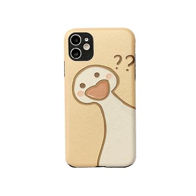 China Waterproof Funny Funny Cartoon Duck Fits iPhone11 X XR Se For Cell Phone Case iphone Lamb Embossed Cell Phone Case for sale