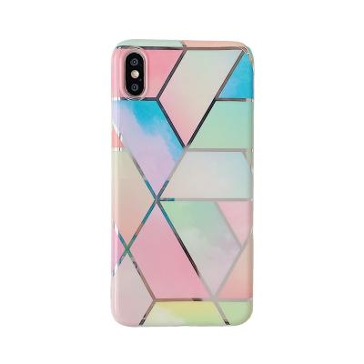 China Phone12 Shockproof Quilting Diamond Electroplating Marble Gradient Suitable For Soft Silicone Shell Customization Mobile Phone Case for sale