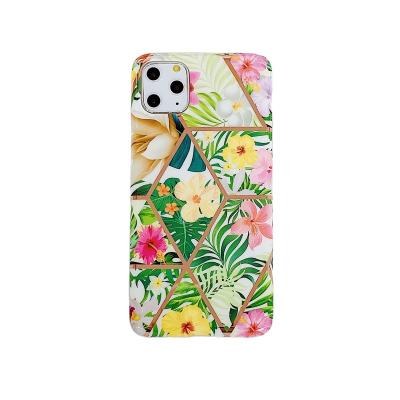 China imd 11 pro 8 max foreign trade small flower anti-fall tpu electroplating soft shell suitable plus phone case for iphone 12 13 for sale