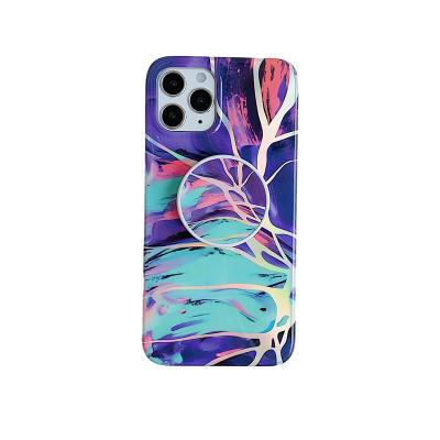 China Laser Shockproof Colorful Marble Fits Custom Folding Stand ProMax XR 8P Mobile Phone Case For Apple 12 For iPhone 11 for sale