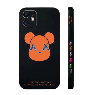 China Add Shockproof Three Sided Bear Printed On Max Pro X Liquid 12 Side Straight Cell Phone Cases For iPhone for sale