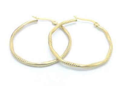 China Fashion 316 Stainless Steel Hoop Earrings , Twisted Gold Bamboo Earrings for sale