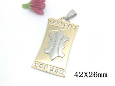 China 44mm Rectangle Peltate Stainless Steel Pendant With Two Layer Craved for sale