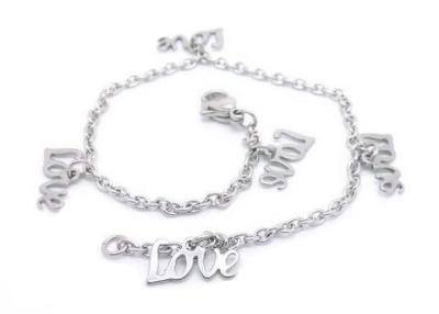 China Word Of Love Chain Anklet Bracelet , Custom Made Ankle Bracelets For Lovers for sale