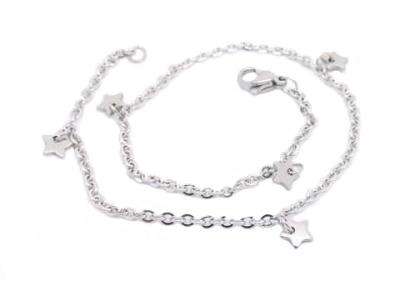 China Adjustable Length Stainless Steel Anklet With Five Mini Stars Charms for sale