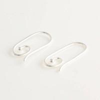 China Handmade Oval 925 Sterling Silver Hoop Earrings , Circle Silver Ball Earrings for sale