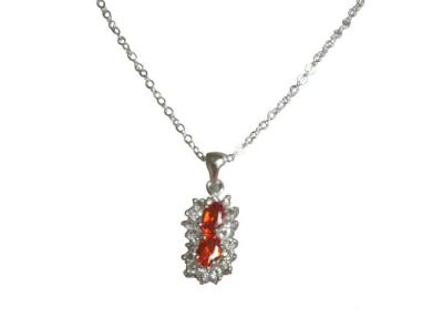 China Mini Peanut Sterling Silver Charm Necklace With Charm Pendant / Shiny Zircon for sale