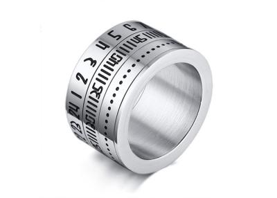 China Cross - Border Men'S Titanium Steel Arabic Digital Rotatable Ring PVD Plating for sale