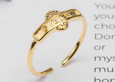 China Beauty S925 Sterling Silver English Letters BABY Opening Adjustable Ring Gold - Plated Fashion Index Finger Ring for sale