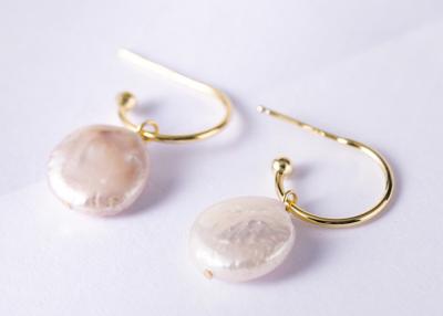 China S925 Silver Baroque Natural Pearl Earrings Women Simple Design Gold-plated Craft Earrings for sale