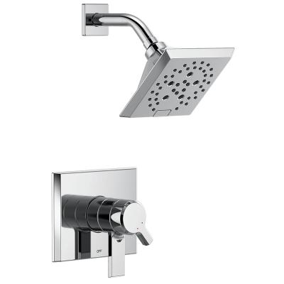 China Other Factory Outlet Chrome Steel 2 Mode Shower Set, 5 Jet Shower Head, Square Shower Set for sale