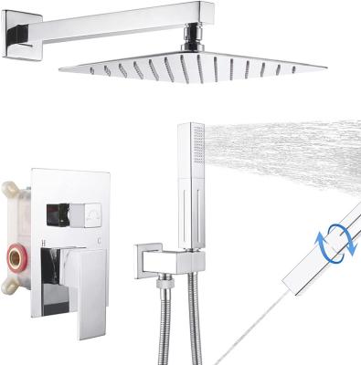 China Other High Quality Luxury Chrome 10 Inch Bathroom Shower Set Wall Mounted Rain Shower System Shower Set for sale