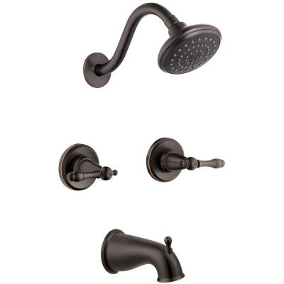 China Other Factory Outlet Oil Rubbed Bronze 2 Handle Shower Faucet Set Concealed Bathroom Rain Mixer Shower Set for sale