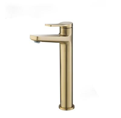 China Other Gold High Quality High Brushed Single Handle Mixing Multifunctional Bathroom Faucet,Solid Brass Bathroom Faucet for sale