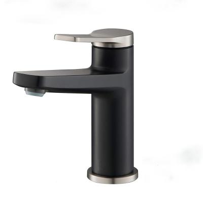 China Other Anti-Corrosion Stainless Steel Sink Basin Bathroom Faucet Matte Black Single Handle Durable for sale