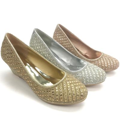 China Ladies Bridal Wedding Party Low Top Anti-slippery Wedge Around Closed Toe Pumps Elegant Shoes For Women for sale