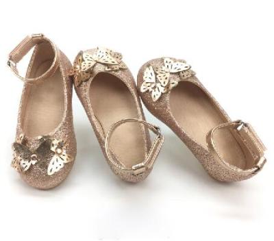 China Wholesale Flat Kids Ankle Strap And Party Shoes Rhinestone Glitter Material Infant Flat Elegant Ballet Shoes for sale