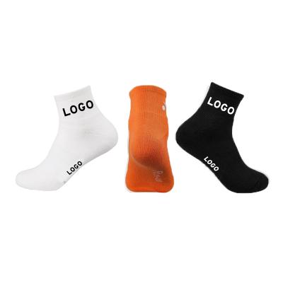 China Athletic Custom Logo Baseball Ankle Sport Socks Black Print Custom Support Sock Socks for sale