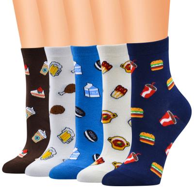 China QUICK DRY Wholesale Series Chicken Cola Burger Fashion Designer Factory Unisex Happy Leg Socks for sale