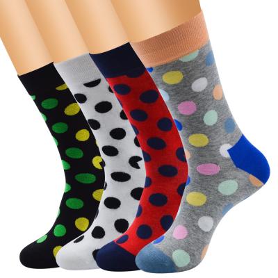 China Hot Selling QUICK DRY Soft Men's High Quality 100% Cotton Polka Crew Socks Sports for sale